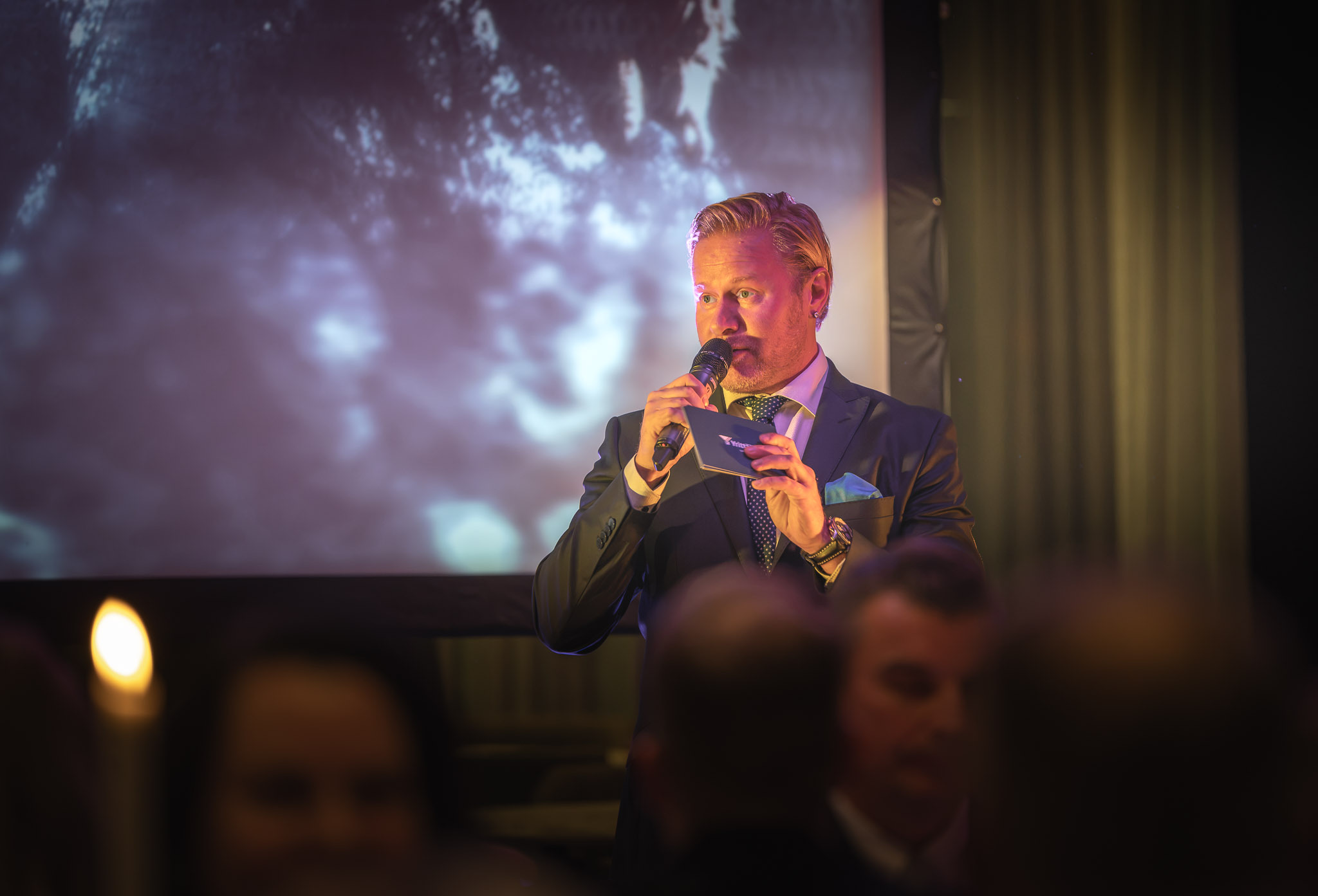 Lauri Salovaara hosting the Lapland Entrepreneurs’ Gala 2026 in Saariselkä